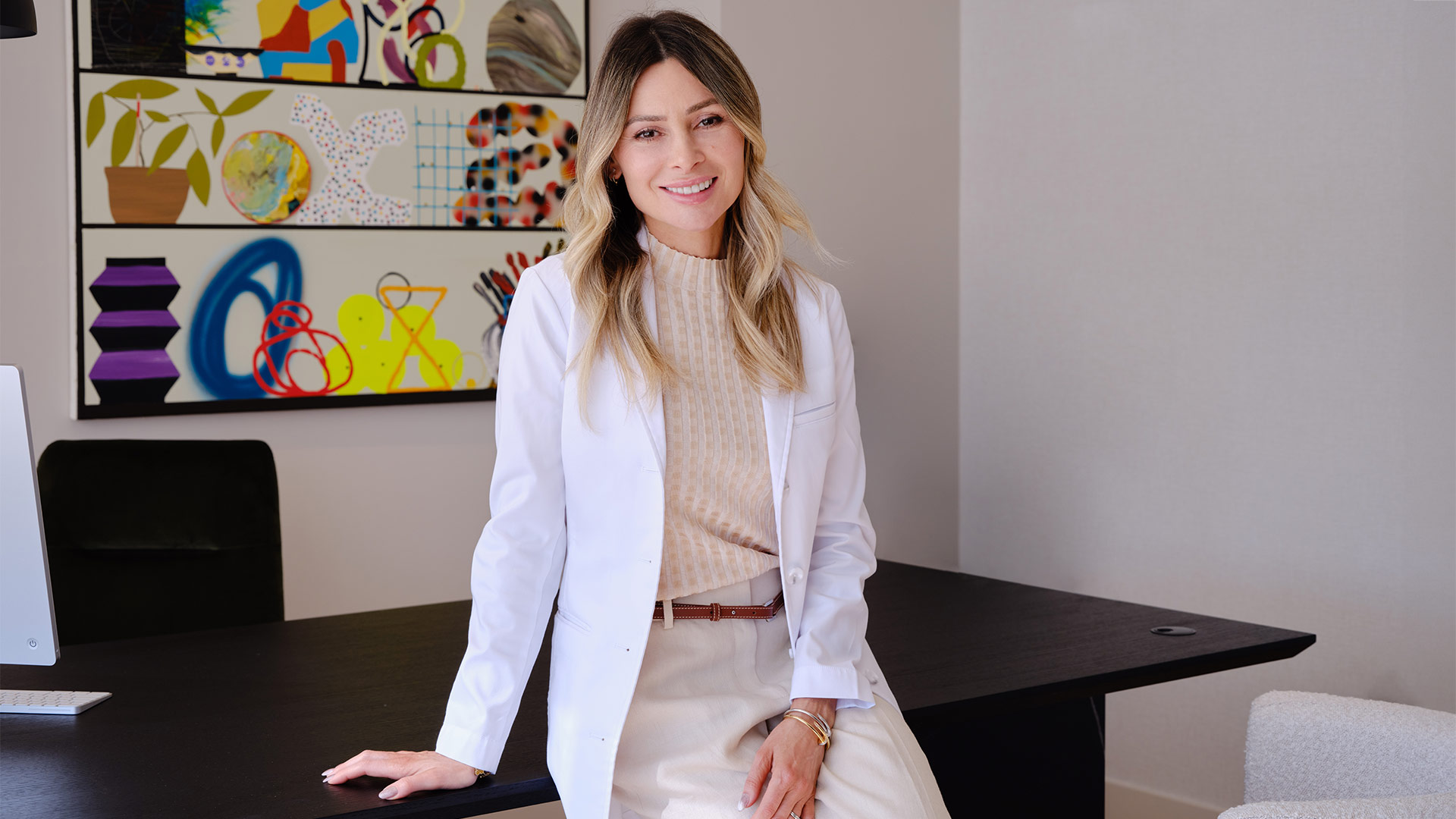 Portrait of Dr. Ketevan Loe in her office in Miami Florida.